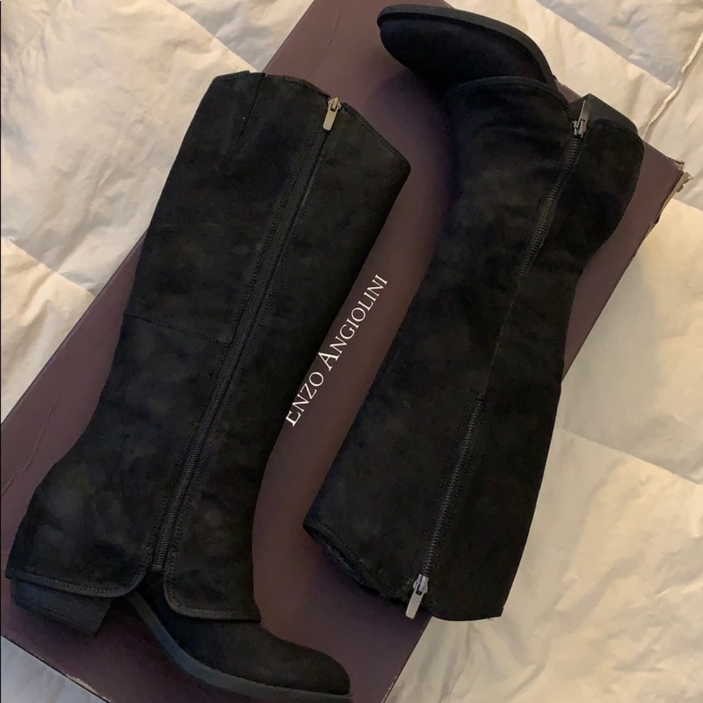 NEVER WORN!! Enzo Angiolini black suede boots